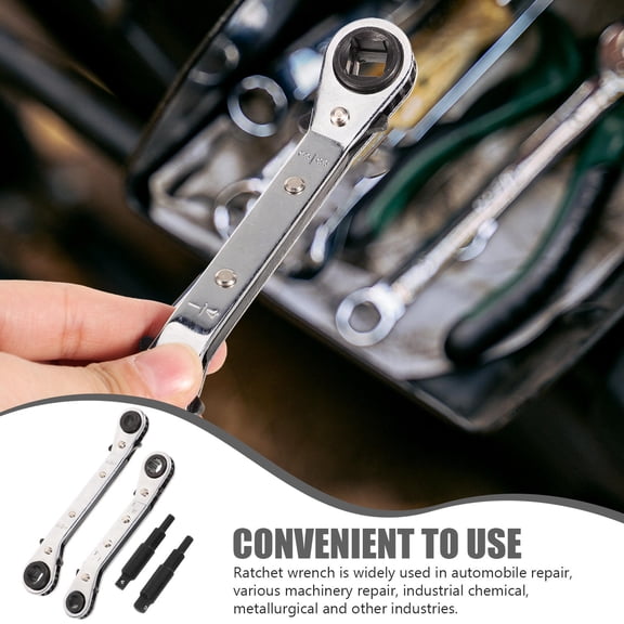 LOLIPPYY 2 Spanners Ratchet Wrench Set for HVAC Tools with Dual Headed Function in Silver