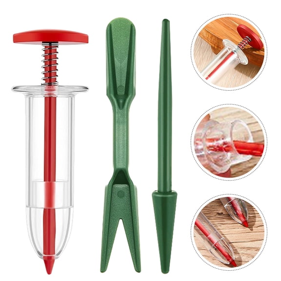 LOLIPPYY Plastic Handheld Seed Dispenser with 2 Attachments for Convenient and Efficient Outdoor Gardening Planting Tool