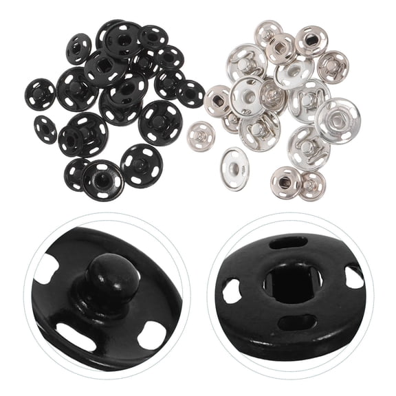 LOLIPPYY 20 Pairs Sew-on Snap Fasteners Metal Assorted Color DIY Accessory for Artists
