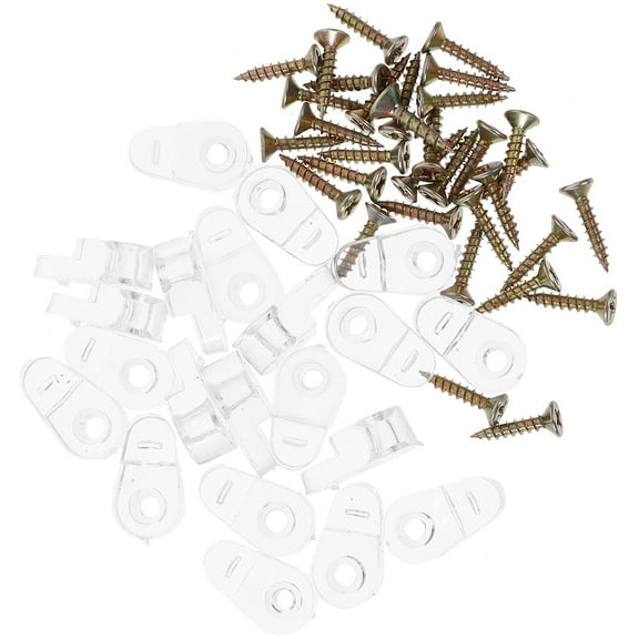 LOLIPPYY 20 Pcs Clear Glass Door Retainer Clips Kit With Screws For Securing Cabinet Glass Doors