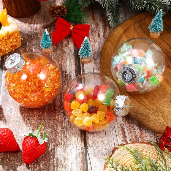 LOLIPPYY 20 Pcs Fillable Balls Decoration Plastic Round Hollow Hanging Spheres