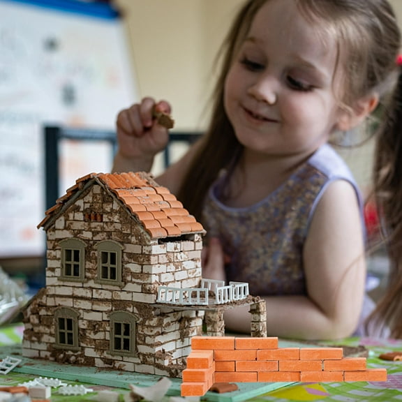 LOLIPPYY 20 Pcs Mini Brick Model Pottery Clay Red Rectangle Shape Landscaping Decor for Family Friends