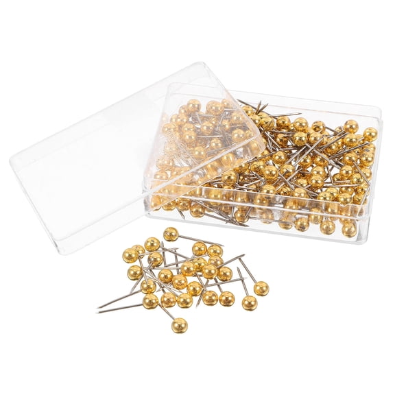 LOLIPPYY 200 Pcs Brass Push Pins Golden Round Ball Head Securing Decorative Items For Adults In Office Supplies