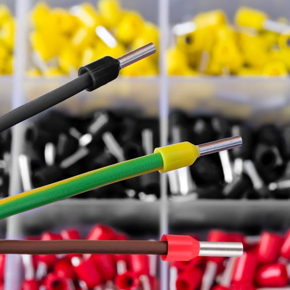 LOLIPPYY 200 Pcs Round Terminal Connectors for Electrical Wiring Black Tin Plated Copper Stable Connection