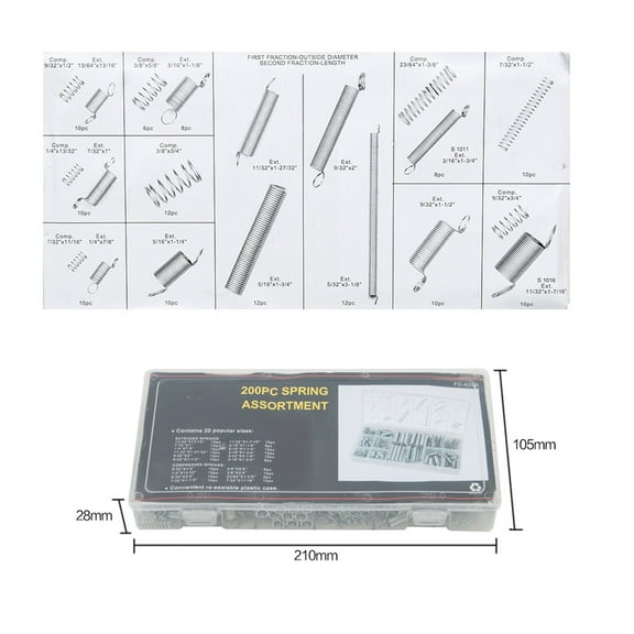 LOLIPPYY 200PCS Small Extension Springs for Precision Measuring Instruments and Sensitive Devices