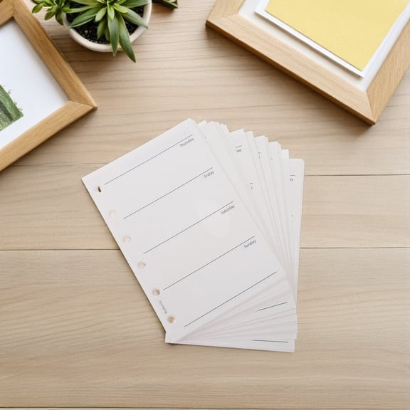 LOLIPPYY 200Pcs A7 Weekly Planner Inserts with Smooth Premium Paper for Efficient Scheduling and Flexible Planning