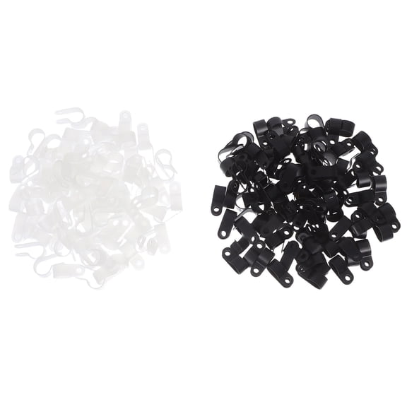 LOLIPPYY 200 Pieces Mixed Cable Clips with Screws for Secure Indoor and Outdoor and Fastening