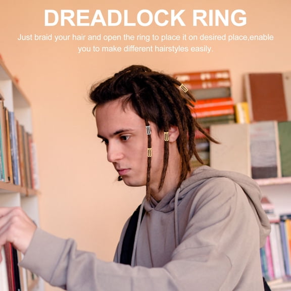 LOLIPPYY 200Pcs Dreadlocks Jewelry Silver Iron Hair Rings For Women Dance Parties