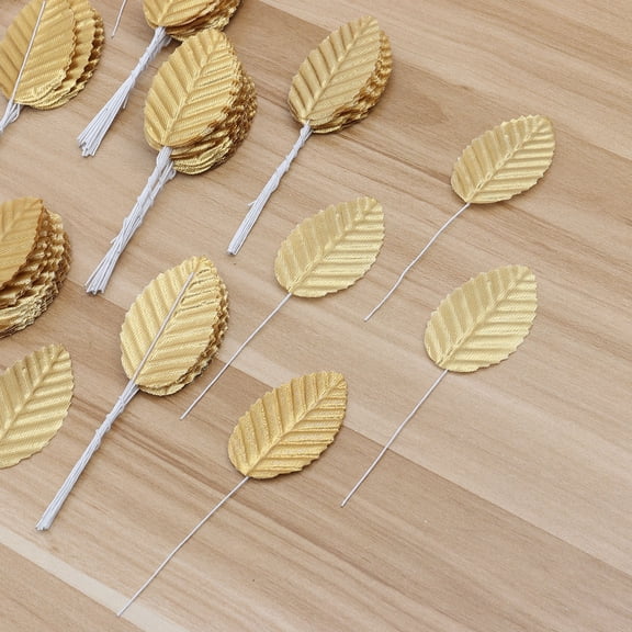LOLIPPYY 200Pcs Gold Artificial Leaves Fake Leaves for Home Store Party Decoration