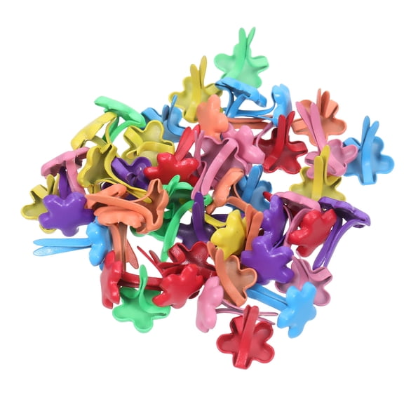 LOLIPPYY 200Pcs Metal Flower Shaped Brads Paper Fasteners in Assorted Colors for Crafting