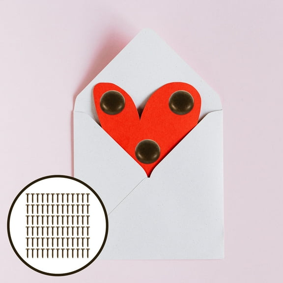 LOLIPPYY 200Pcs Red Metal Brads for Scrapbooking Two-Prong Brads in Dark Brown for Craft Projects