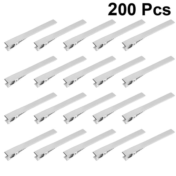 LOLIPPYY 200Pcs Silver Metal Teeth Clips Sturdy Durable Plated Metal DIY Hair Sectioning Clips