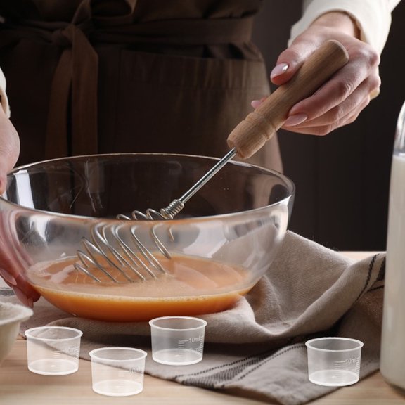 LOLIPPYY 200Pcs Small Liquid Measuring Cup Plastic Cooking Tool for Home Use White
