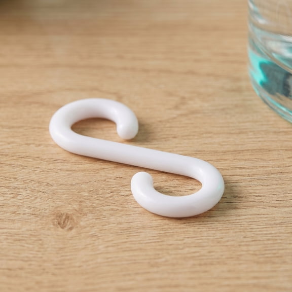 LOLIPPYY 200Pcs Small Plastic S Hooks White Universal Bag Hanging Clips for Household
