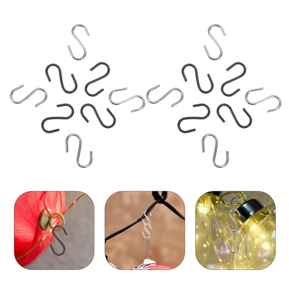 LOLIPPYY 200Pcs Tiny Stainless Steel S Hooks Small Metal Hooks for Organizing Jewelry Ornaments and Kitchen Items