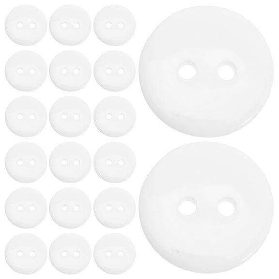 LOLIPPYY 200 Pieces White Resin Two-Hole Sewing Buttons for Crafts, Coats, Sweaters, and Shirts