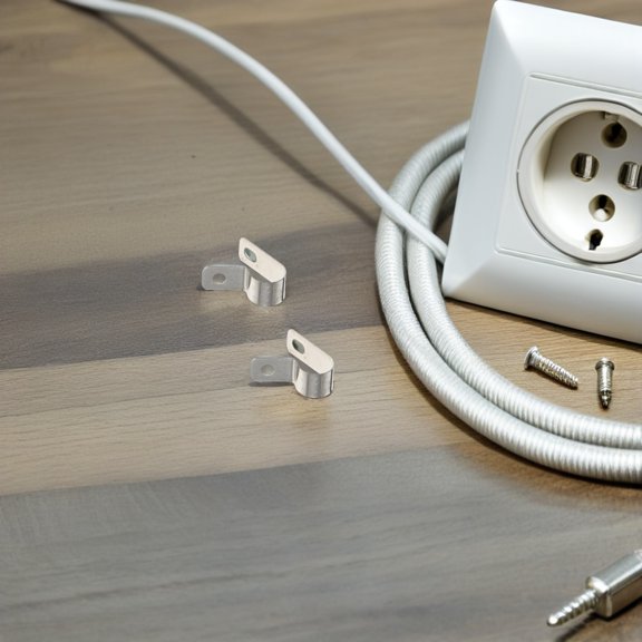 LOLIPPYY 200Pcs Wire Cable Clamps R Type Metal Clips Fast Installation Cord Organizer for Industrial Use