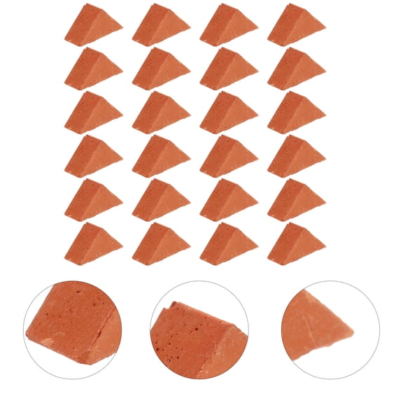 LOLIPPYY 200pcs DIY Mini Garden Brick Orange Pottery Material Landscaping