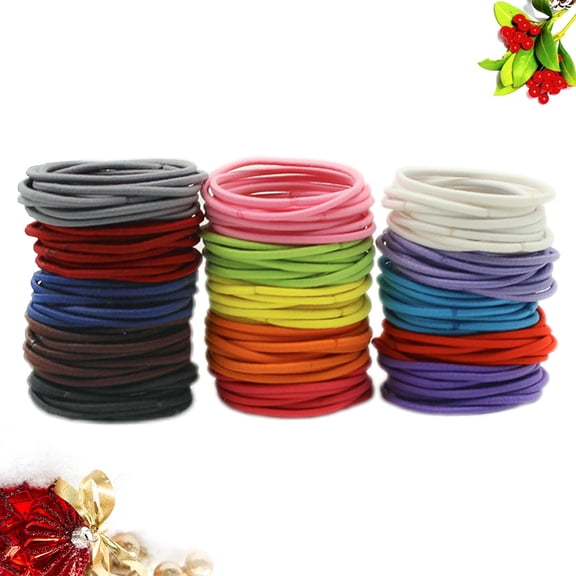 LOLIPPYY 200Pcs Assorted Color Stretch Hair Ring Simple Hair Accessories for Women