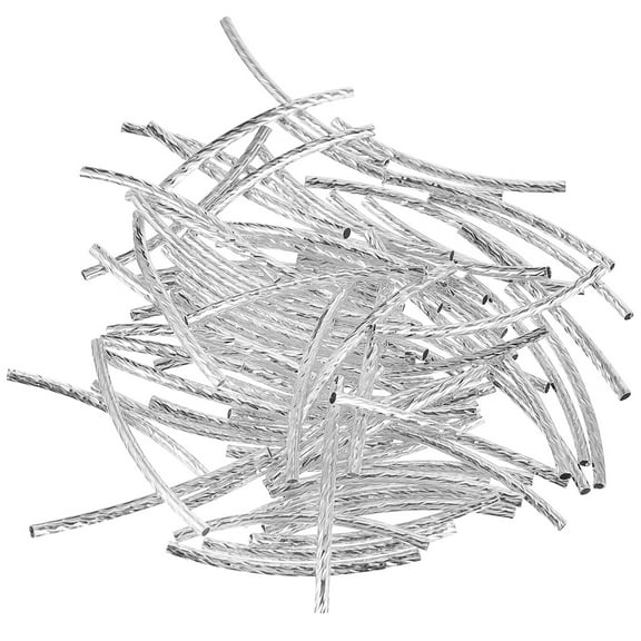 LOLIPPYY 200pcs Metal Jewelry Making Supplies Copper Curved Spacer Tubes for DIY Home Decor