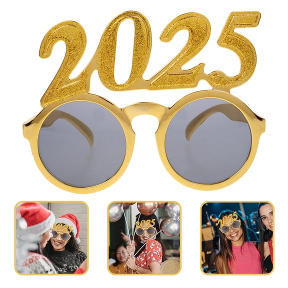 LOLIPPYY 2025 New Year Party Glasses Eyewear Photo Booth Props Stylish Number Design for Celebration