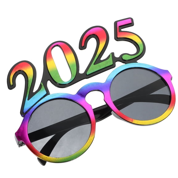 LOLIPPYY 2025 Number Party Glasses Plastic Photo Booth Props Fun Design for New Year Celebration and Festive Events