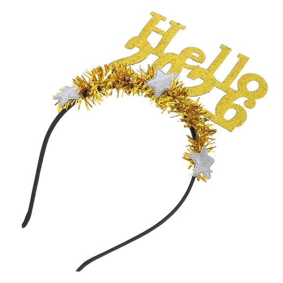 LOLIPPYY 2026 New Year Party Headband 2026 Glitter Tinsel Hair Hoop Durable Comfortable
