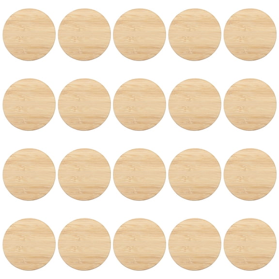 LOLIPPYY 20PCS DIY Painting Piece Circle Unfinished for Crafting Light Brown Material Uses