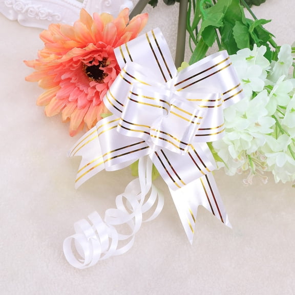 LOLIPPYY 20PCS White Pull Bows String Bows for Wrapping and Decoration Perfect for Weddings and Holidays