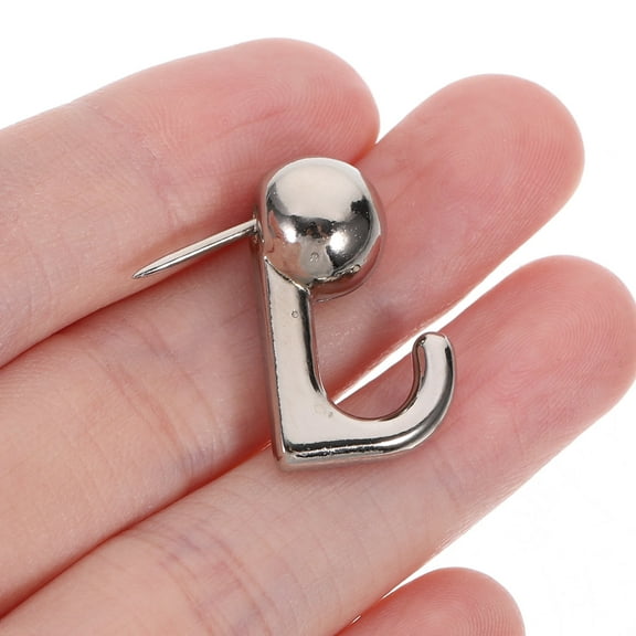 LOLIPPYY 20Pack Metal Wall Tacks Zinc Alloy Silver Picture Hanging Hooks for Cork Board Use in 2.5x2.5in