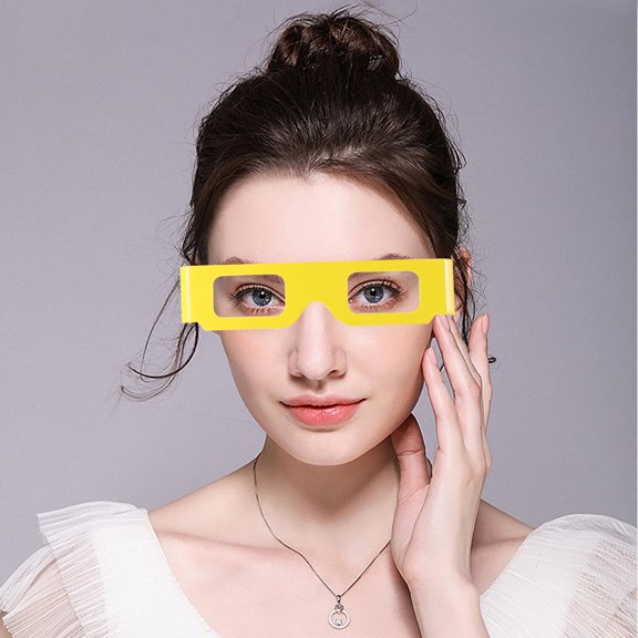 LOLIPPYY 20Pairs Yellow Rimless Rectangular Sunglasses for Rave and Festival Night Celebrations