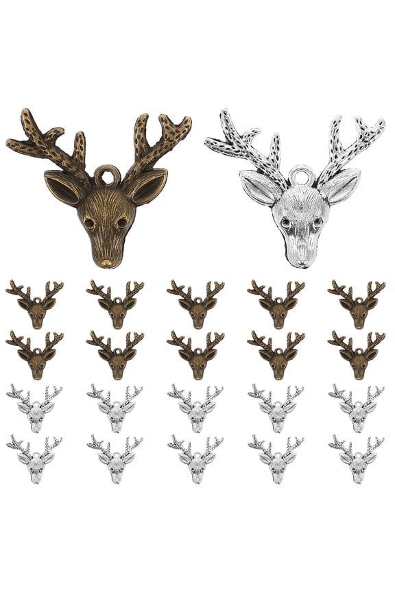 20 Pieces Mixed Color Deer Alloy Pendant Charms for Jewelry Making, Craft Supplies, Accessories and Decorations