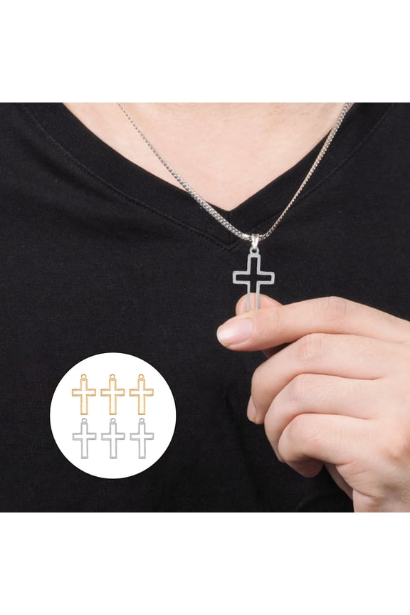 20Pcs Assorted Color Hollow Cross Charm Unique Outline Pendant for Faith Jewelry Decoration