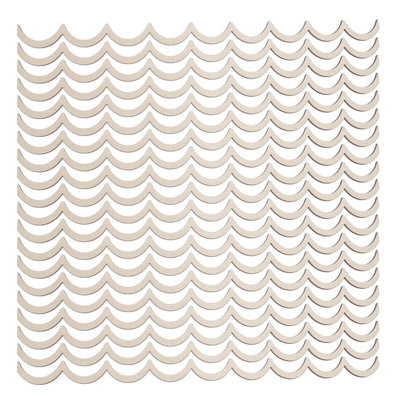 LOLIPPYY 20Pcs Beige Decorative Wooden Scalloped Trim for Kitchen Cabinets Doors and Wall Accents