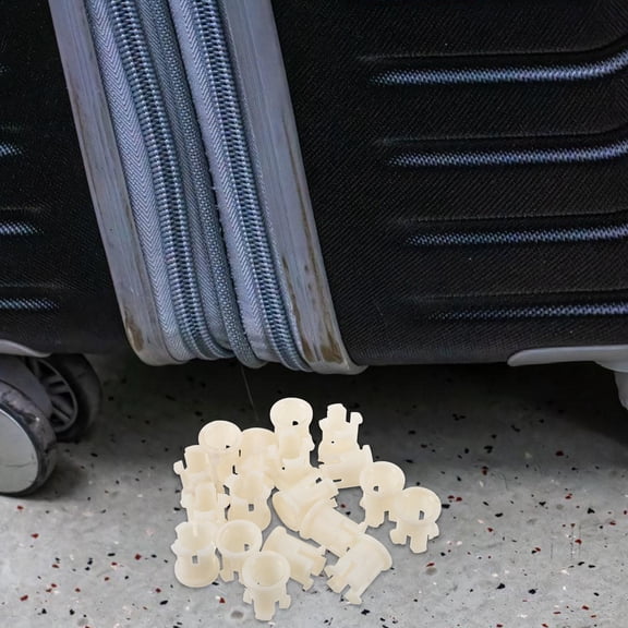 LOLIPPYY 20Pcs Beige Plastic Caster Socket Inserts for Stem Casters Chair Legs with Expandable Friction Sleeve