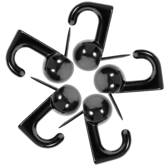 LOLIPPYY 20Pcs Black Alloy Push Pin Hooks Picture Hanging for Cork and Chalkboard Storage Use