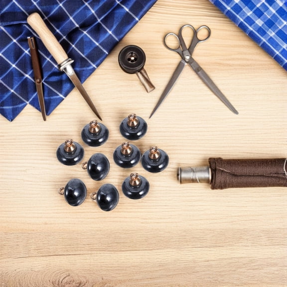 LOLIPPYY 20Pcs Black Dome Cap Resin Buttons with Metal Shank for Sewing Crafts and DIY Clothing Projects