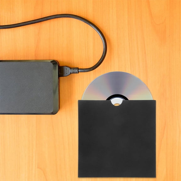 LOLIPPYY 20Pcs Black Paper Kraft Cd Storage Sleeves Dvd Case Disc Protector