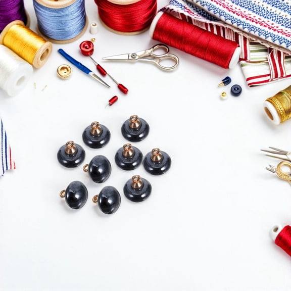 LOLIPPYY 20Pcs Black Resin Shank Buttons Mushroom Style for Decorative Sewing and DIY Blazers