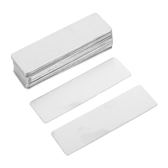 LOLIPPYY 20Pcs Blank Stainless Steel Name Tags for Office Staff DIY Engraving Plated Silver Rectangular Metal Plates