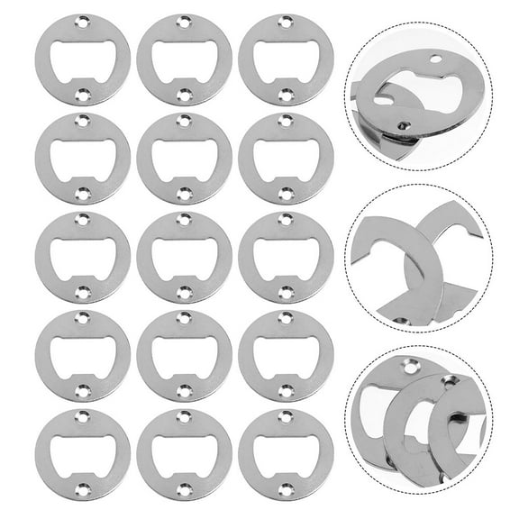 LOLIPPYY 20Pcs Bottle Opener Making Kit Silver Insert Accessory for Beer Bottles and Beverage Caps