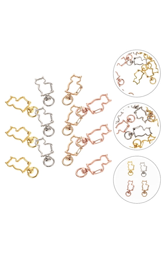 20Pcs Cat Key Chain Cat Detachable Keychain Alloy Making Family