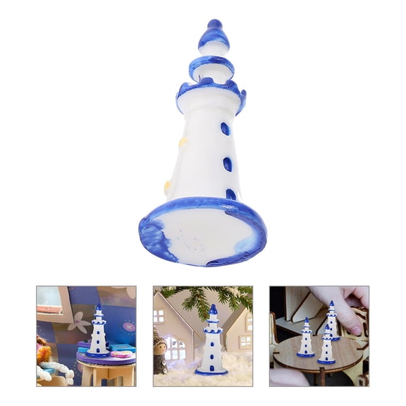 LOLIPPYY 20Pcs Coastal Nautical Lighthouse Decor Resin Ornament for Mediterranean Style Home Supplies