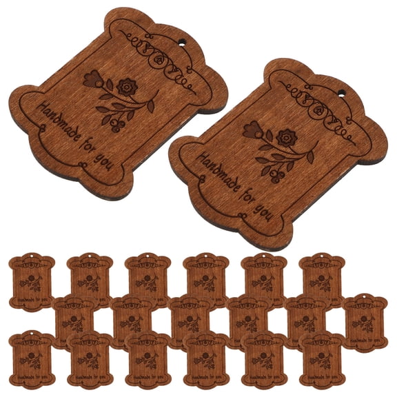 LOLIPPYY 20Pcs Coffee Wood Embroidery Floss Winder Boards for Neat Thread Storage and Smooth Winding
