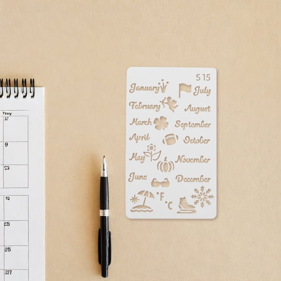 LOLIPPYY 20Pcs Creative Monthly Layout Stencils with Pumpkin Snowflake and Eyeglasses Designs for Diary and Scrapbook