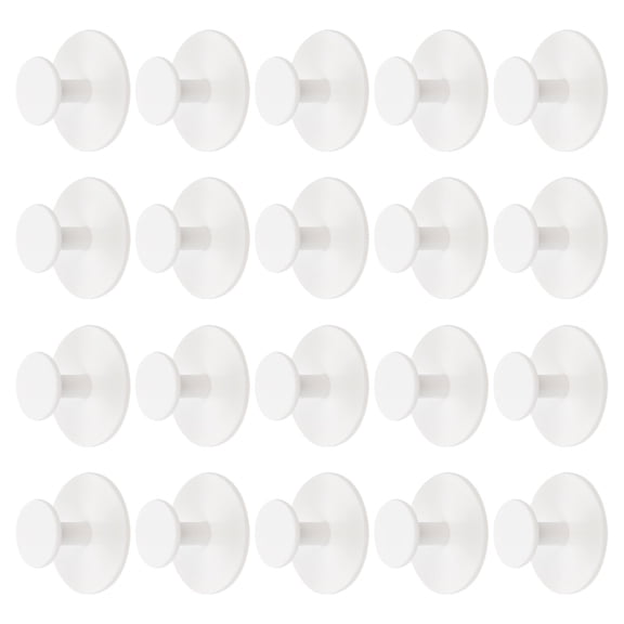 LOLIPPYY 20Pcs DIY Sticky Knobs White Modern Appearance Design Handles for Kitchen Wardrobe and Furniture