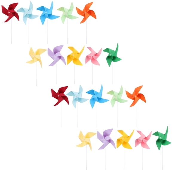 LOLIPPYY 20Pcs DIY Unfinished Paper Pinwheel for Artistic Expression and Outdoor Fun