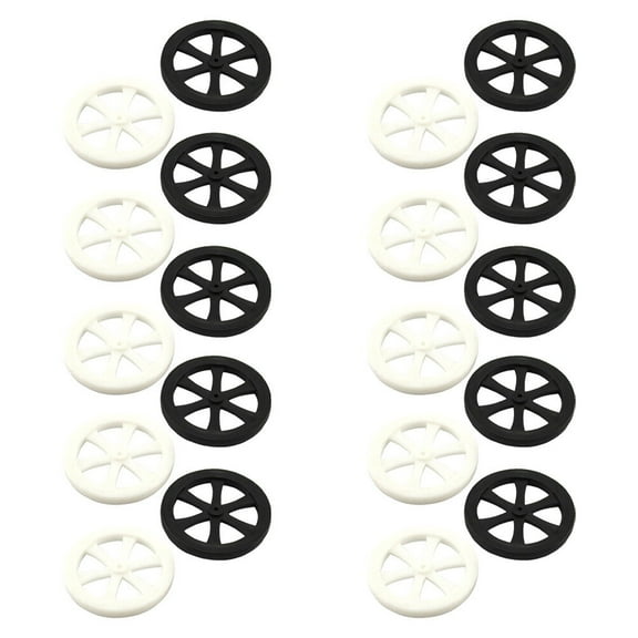 LOLIPPYY 20Pcs Diy Model Wheels White Plastic for Car Accessories and Model Building