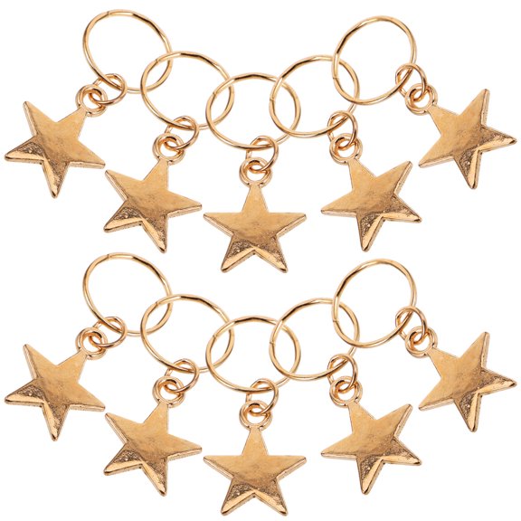 LOLIPPYY 20Pcs Durable Golden Alloy Star Pendant for Hair Styling and Jewelry Making