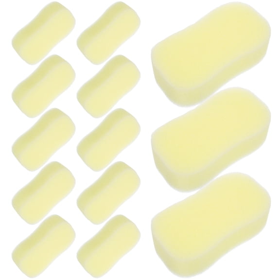 LOLIPPYY 20Pcs Durable Yellow Hair Sponge Brush for Salon Haircut Cleaning and Styling